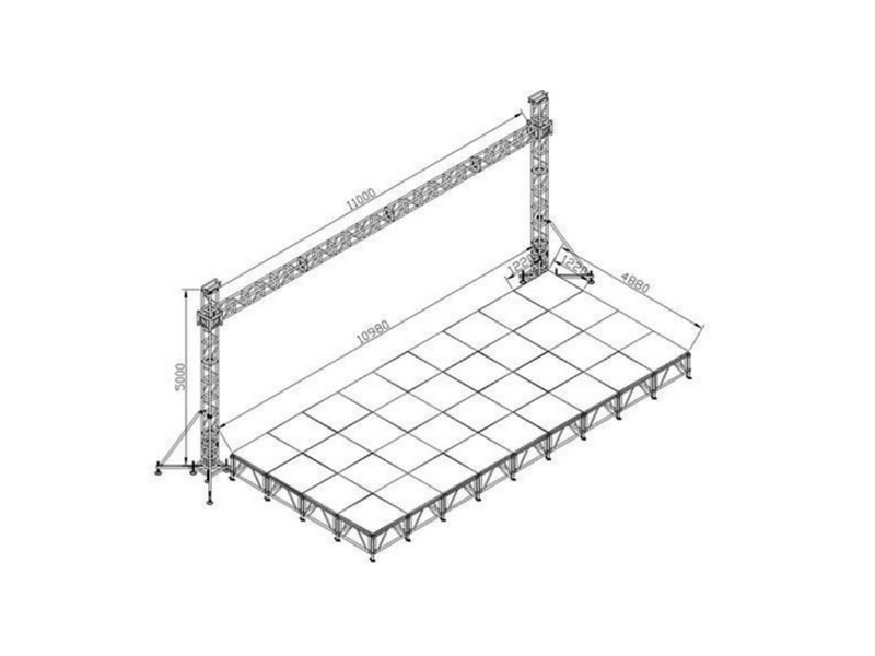 LED Screen Ground Supports  10 m span and load capacity up to 6,500 kg for Algeria